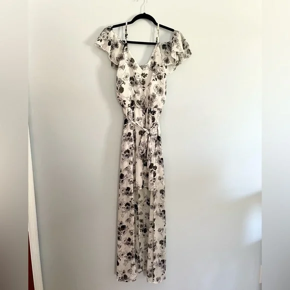 Dresses | White Floral High Low Dress Engagement Bridal Shower Dress |  Poshmark